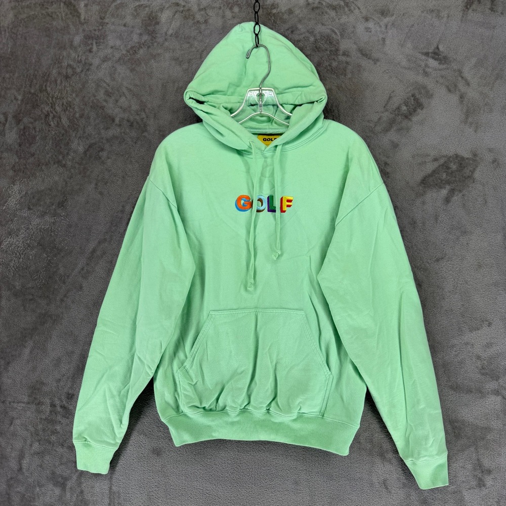 Golf Wang Hoodie Mens Small Green Multi Color 3D Embroidered Logo Cotton Hoodie